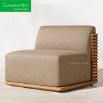 Outdoor Foam Cushion Water-Resistant Fabric Hotel Luxury Teak Outdoor Sofa Set