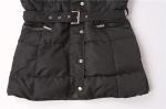 Black Ladies Longline Padded Gilet Fur Lining 100% Polyester