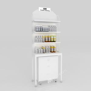 Quality GDR10-TY03 Retail Store Display with White LED Light Strips and White Handles for Cosmetics Retail Stores wholesale