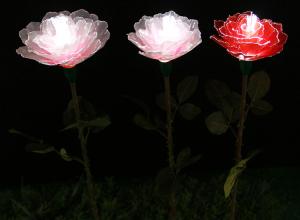 Quality LED Simulation Silicone Rose Lights Lawn Flower Lamp Garden Courtyard Bright Landscape Decorative wholesale