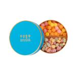 Silver Foil Stamping 200gsm Candy Round Cardboard Gift Box Golden Rim