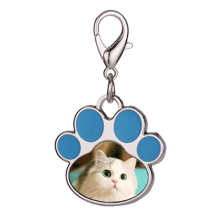 Cat Paw Shape Sublimation Metal Pet Tag DIY Custom Dog Tag Pendant