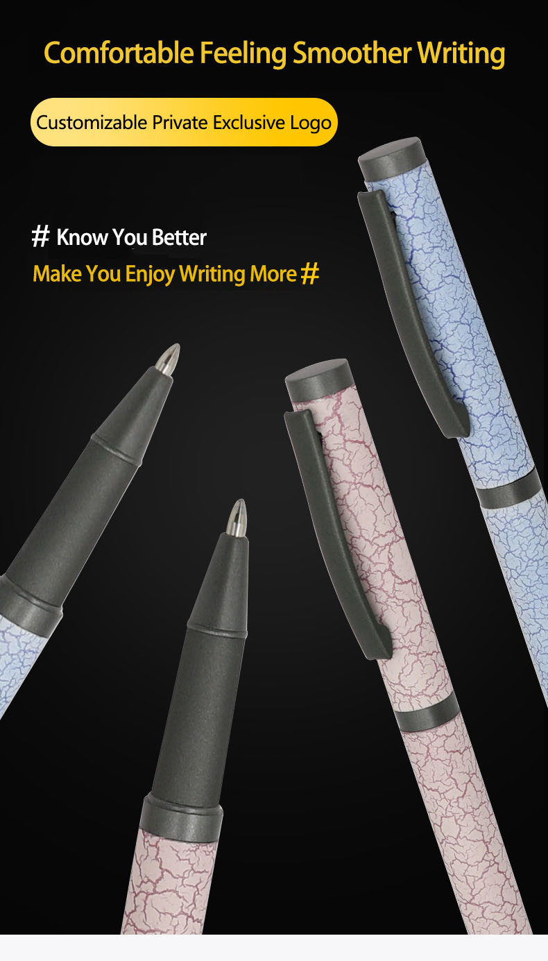 Aluminum Roller Ball Pen Specialty Paper Surface Roller Pen Insertable Cap Pen