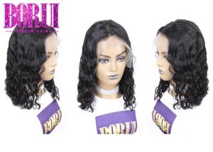 Quality 180 Density Human Hair Lace Front Wigs Pre Plucked Malaysian Water Wave Bob Wigs wholesale