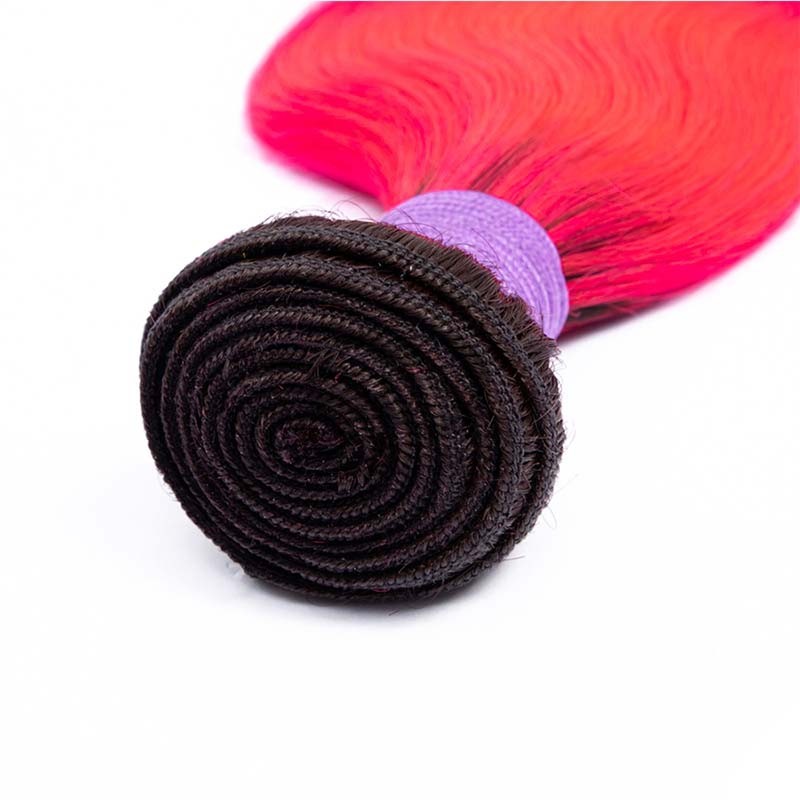 #T1B/Pink Body Wave Remy Human Hair Bundles Sew In Weave Bundles Brazilian Bundle Deals