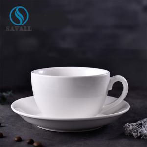 Quality Classic Thick Glaze Porcelain Cups And Saucers For Caterers Canteens wholesale