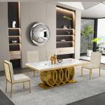 Rectangle Stainless Steel Oversize Dining Table Seating Capacity 4-8