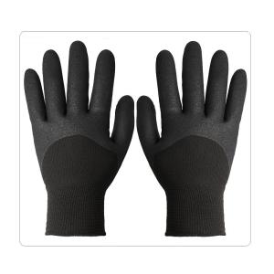 Quality Black Acrylic And Polyester Yarn Nitrile Winter Gloves Extra Thick wholesale