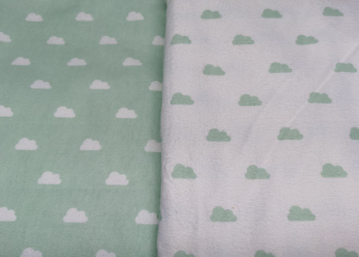 White 100% Cotton Flannel Fabric Print For Bedding And Cover
