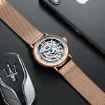 KINYUED J069 stainless steel luxury leather waterproof quartz oem brand hands