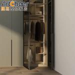 Solid Wood Bedroom Storage with 2 Door Wardrobe Hanging Rail and Adjustable