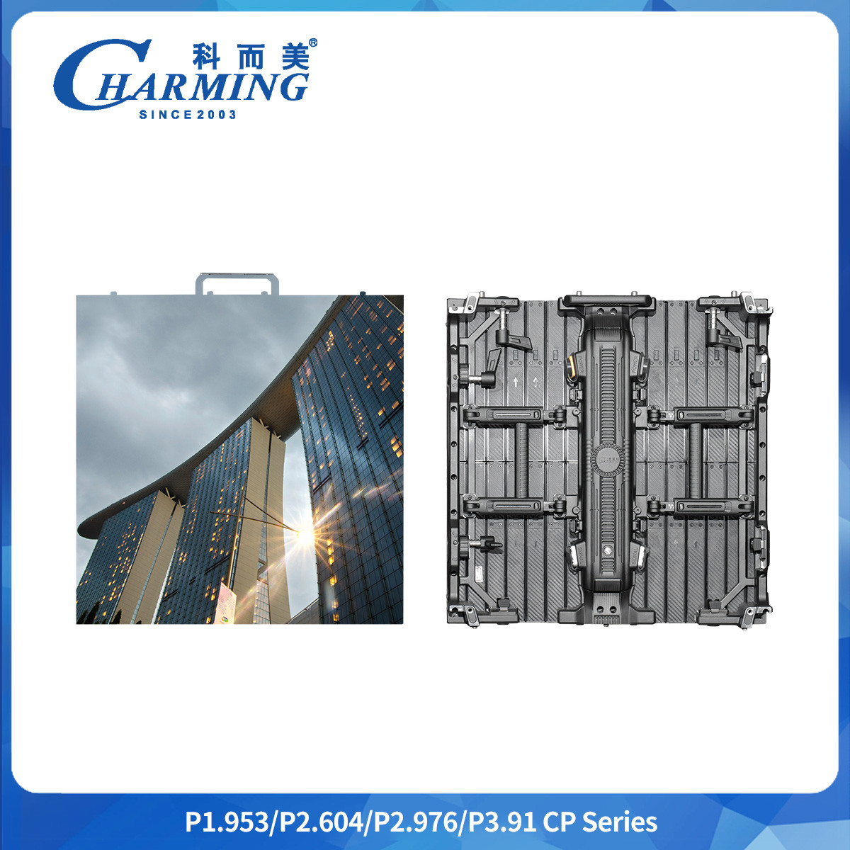 Right Angle Column P2.6/2.98/3.91 CP Series Outdoor LED Video Wall Is Upgraded To A Hiddenmodule Handle.