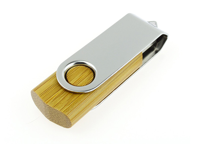 Swivel Wooden Memory Stick , Color Printing Logo Wood Usb Flash Drive