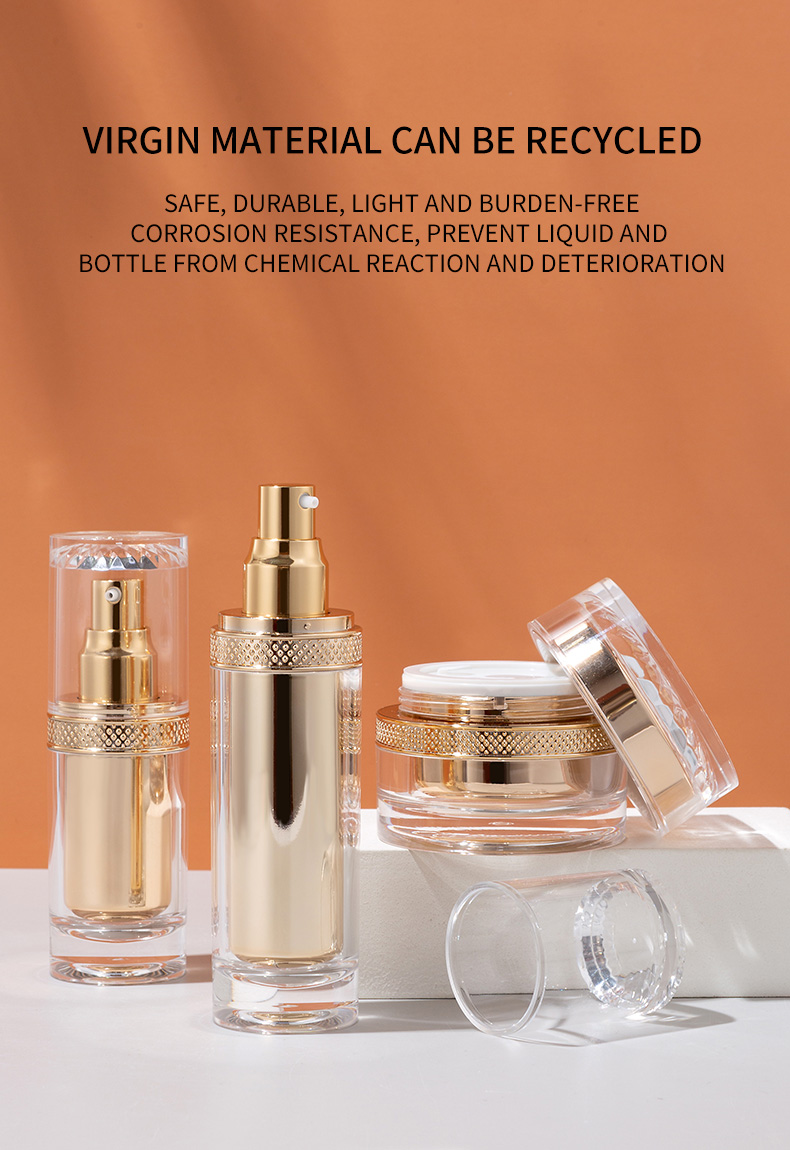 40ml 90ml 100ml Acrylic Bottle 20g 50g Treatment Cream Bottle Set For Cosmetic