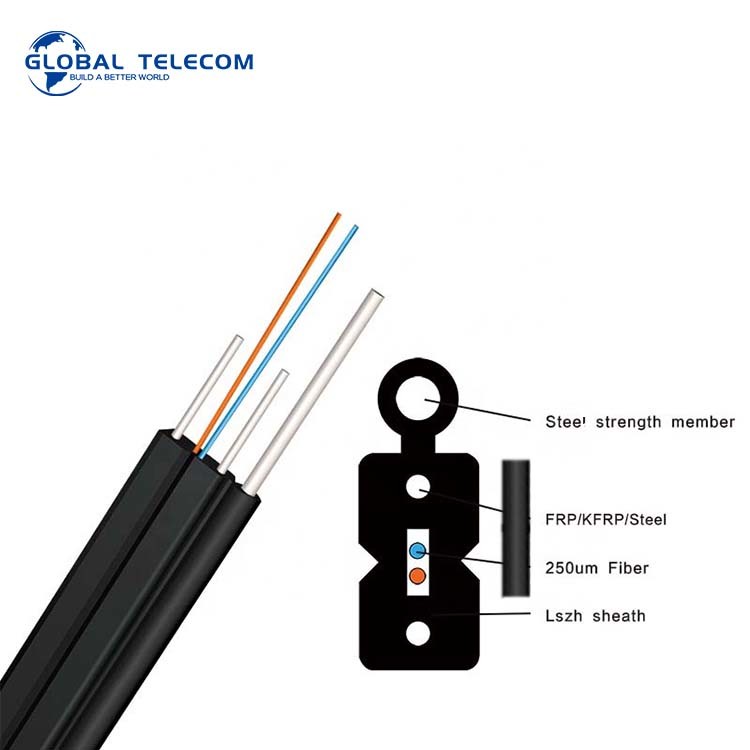 Indoor Cabling Optical Fiber Drop Cable GJXCH G625D Single Mode