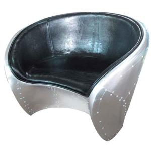 Quality Antique Aluminum Vintage Design Bowl Aviation Leather Sofa Aviator Chair wholesale