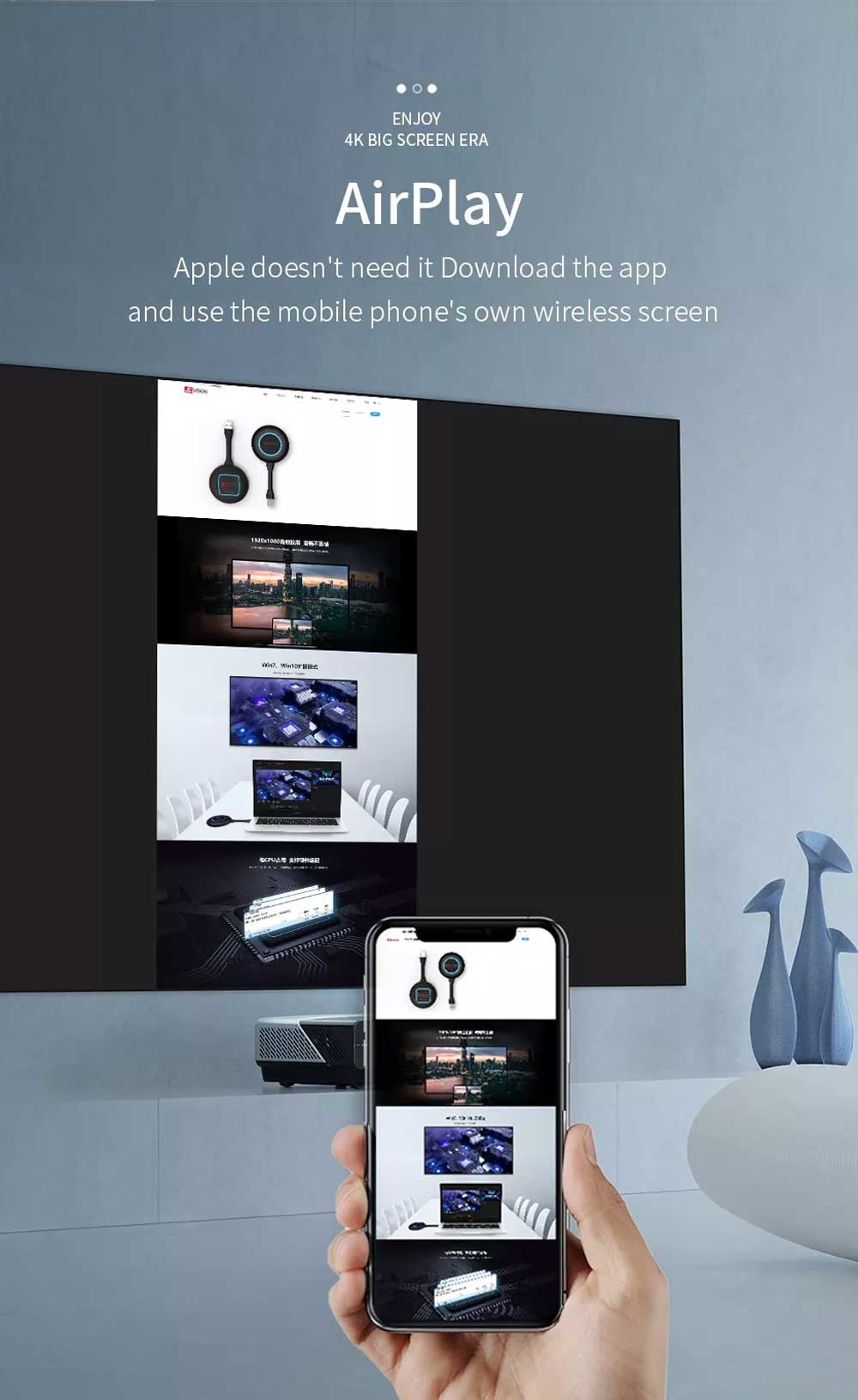 5G 2.4G WiFi Wireless Presentation Dongle 1920×1080 Resolution