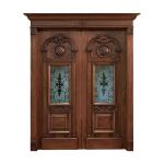 Antique Carving Solid Wood Entrance Doors 160cm Length Crackproof