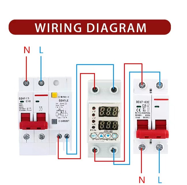Adjustable over voltage under voltage protection Digital Voltage Protector Home