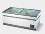 Frozen meat and fish display island used glass door deep fridge for supermarket
