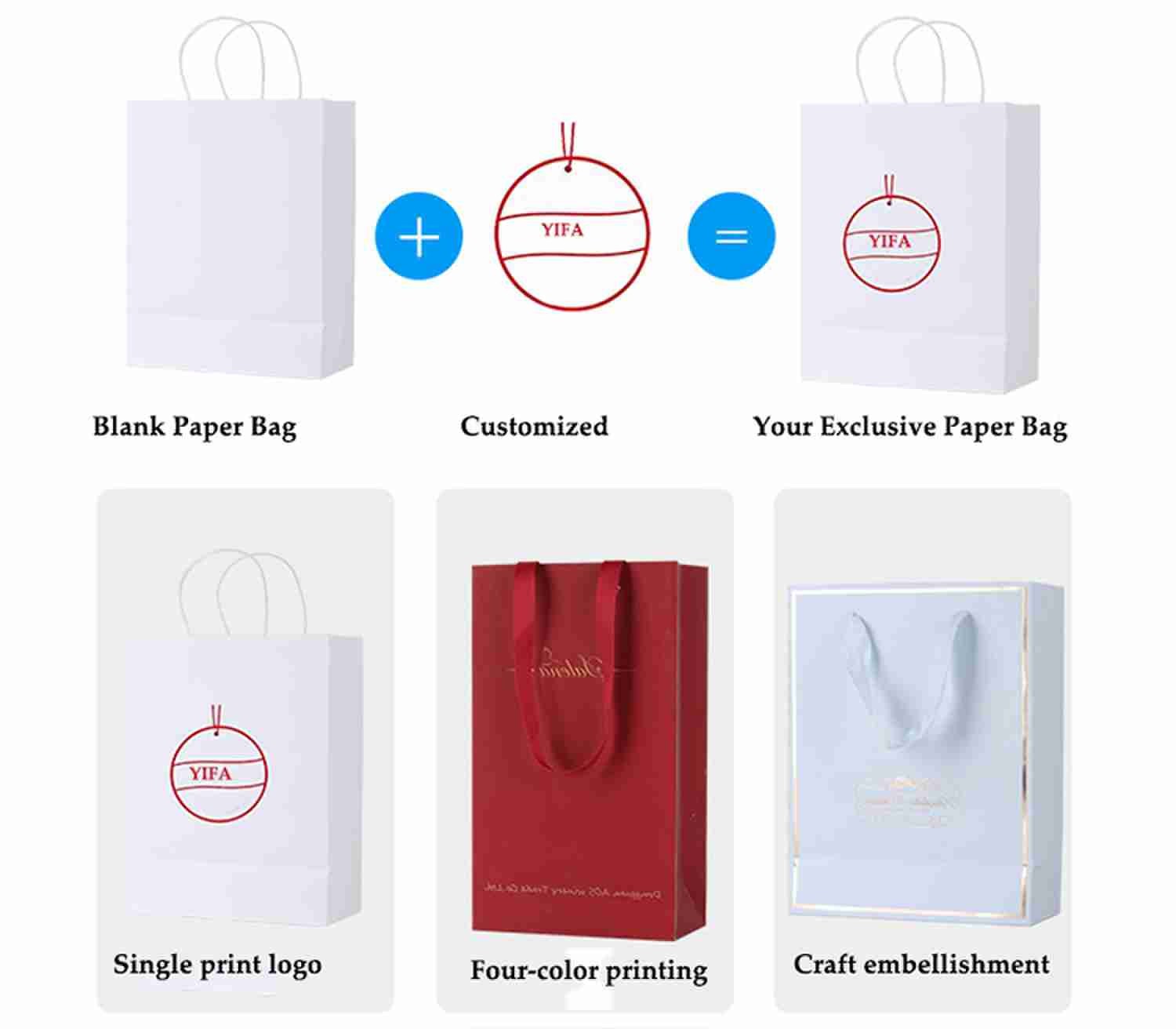 Personalised CCNB Pantone color Printed Paper Gift Bags For Clothing Jewelry Packaging