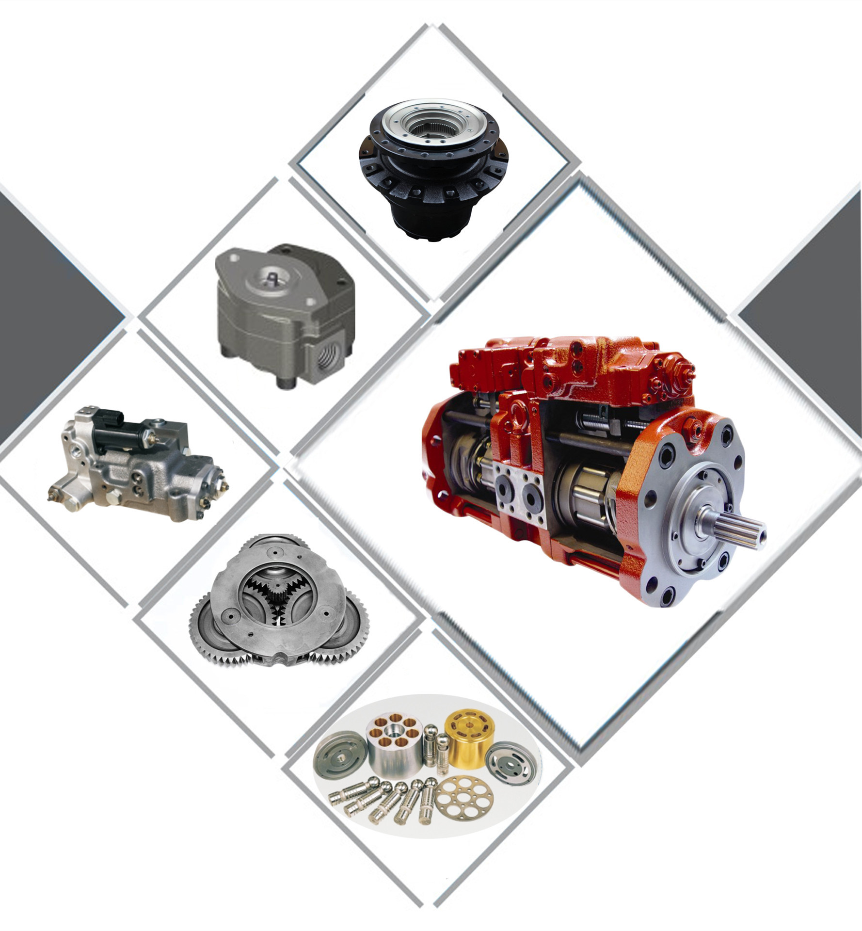 6206 - 61 - 1103 Excavator Water Pump For 6D95 PC200 - 5 PC220 - 5 6 Hole