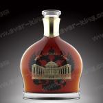 Aluminium Label Transparent Flint Vodka Glass Bottle