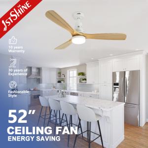 Quality 52&quot; Led Ceiling Fan Wood Blade Ac Motor Low Noise 3 Speeds Remote Control wholesale