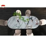 Snow Mountain White Marble Big Slab for Modern Design Dining Table Top Natural