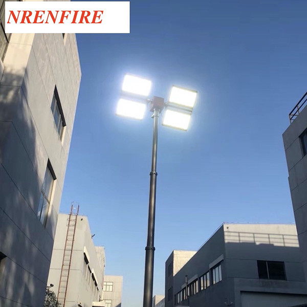 6m pneumatic telescopic mast-Fire Tender Mounted- 4x180W LED Lights-pneumatic mast light