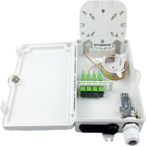 Quality FTTH IP65 Outdoor 4 Cores Fiber Optic Termination Box with SC Connector Wall Mount Gray wholesale