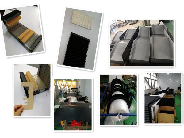 flat PVC + fibre cloth folded bellow covers for CNC fiber metal laser cutting