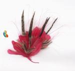 Millinery Supplies Ringneck Pheasant Feather Flower Mount with Wire Accessory