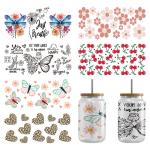 Foil Hot Stamping 16oz Glass Sticker Decal UV DTF Packaging For Tumblers