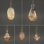 Decoration Glass Hanging Lamp for Dining Room Kitchen Bar LED Stars Glass