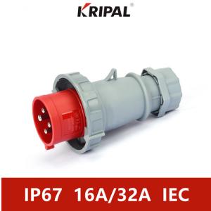 Quality Waterproof Three Phase 32A 4Pole IP67 Industrial Plug IEC Standard wholesale