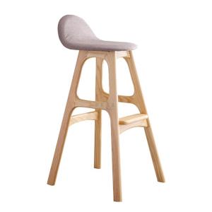 Quality Ash Wood Fabric Modern High Wooden Bar Chair wholesale