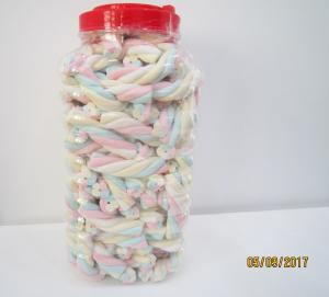Quality Rope Shape Twisted Marshmallow Candy , Gourmet Marshmallow/ Healthy sweet wholesale