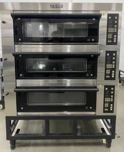 Quality 40x60 Asian Bakery Deck Oven 9 Tray 3 Deck Gas Oven For Bread wholesale