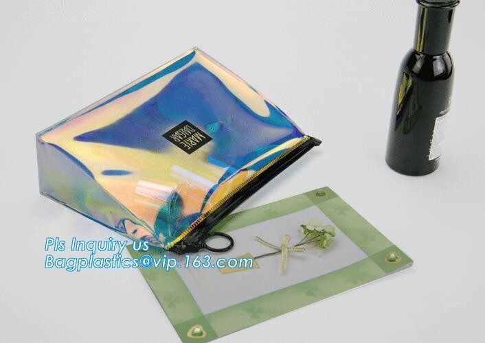gusset slider ziplock printed pvc zipper bags with holding loop with confetti, zipper slider bags for pencils pens