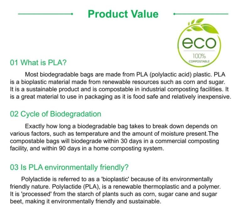 300gsm Compostable Dry Food Biodegradable Packaging Bags