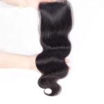 No Shedding Peruvian Virgin Hair 4 X 4 Lace Closure Hair Extensions Body Wave