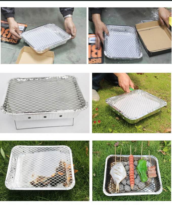 One Time Use BBQ Grill Portable Charcoal Grills Disposable Grill Trays