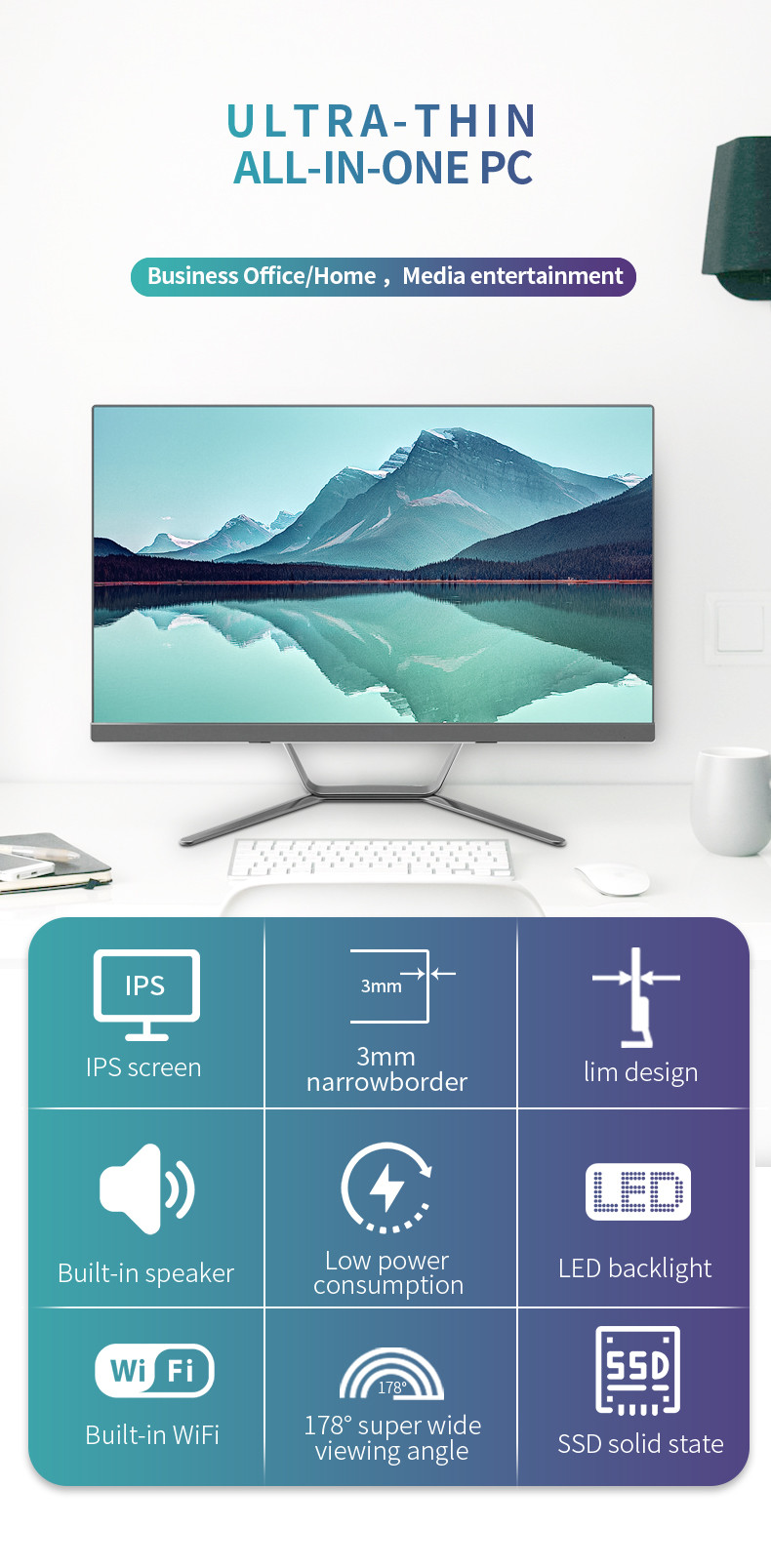 RAM 8G SSD 480G Touch Screen AIO PC CPU I7 3520