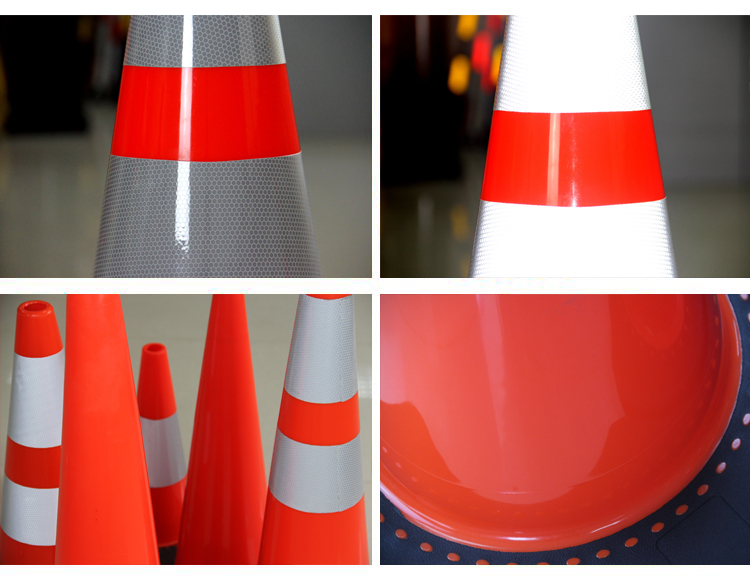 Rubber Reflective Road Cones High Visible Traffic Management Cones