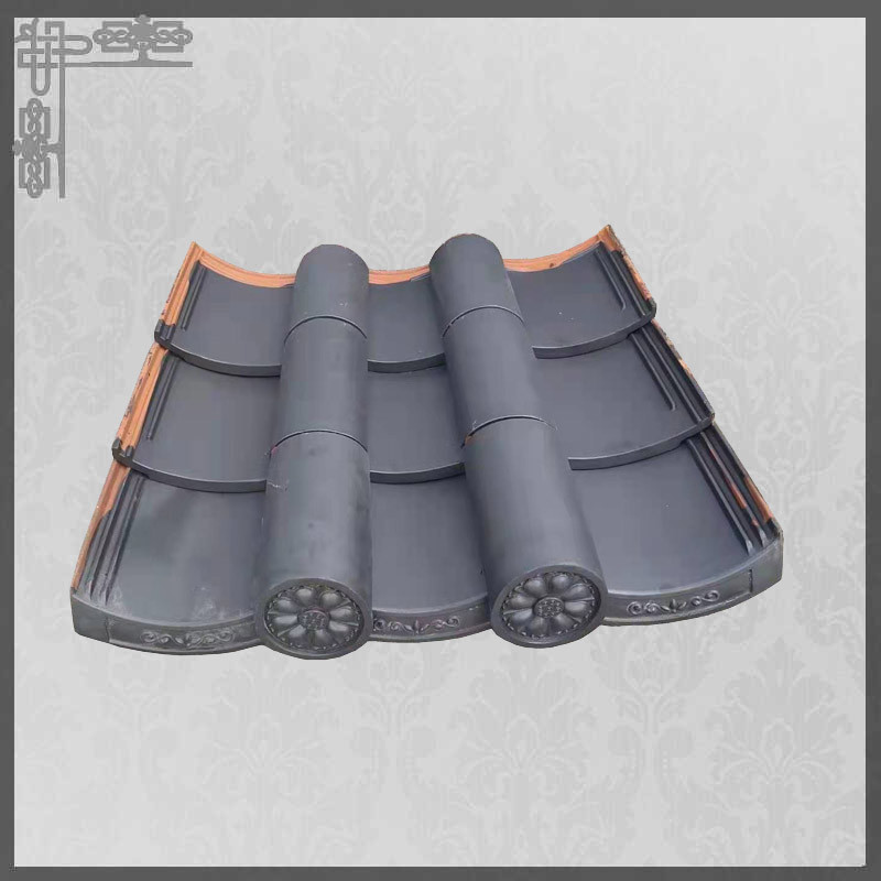 Traditional Clay Japanese Roof Tiles 2mm Thick Hotel Temple Matt