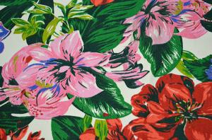 Quality Natural Cotton Fabric / 16OZ Cotton Canvas With Nice Flower Printing wholesale