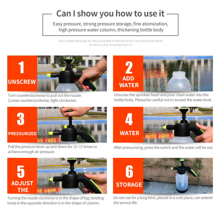 2L Hand Pump Pressure Sprayer Kettle Garden Watering Pot For Home