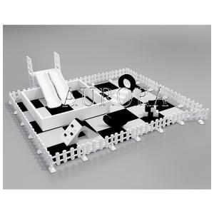 Quality Black And White Childrens Soft Play Equipment With Double Slides For Rental wholesale
