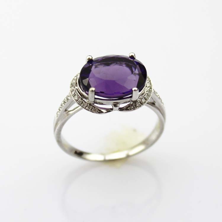 Women Jewelry 925 Silver 9mmx11mm Oval Pink Cubic Zircon Ring(R128)